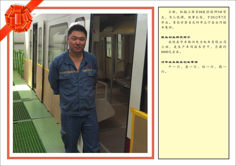 優(yōu)秀畢業(yè)生機(jī)械工程系08數(shù)控技師5班–王雄