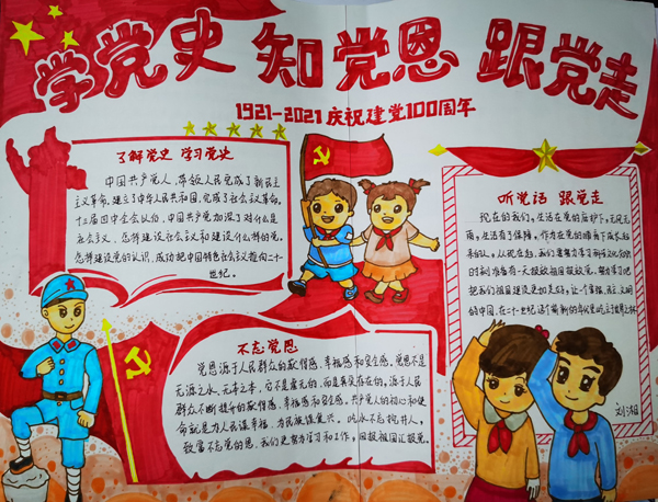 經濟貿易系組織開展黨史知識宣傳手抄報活動